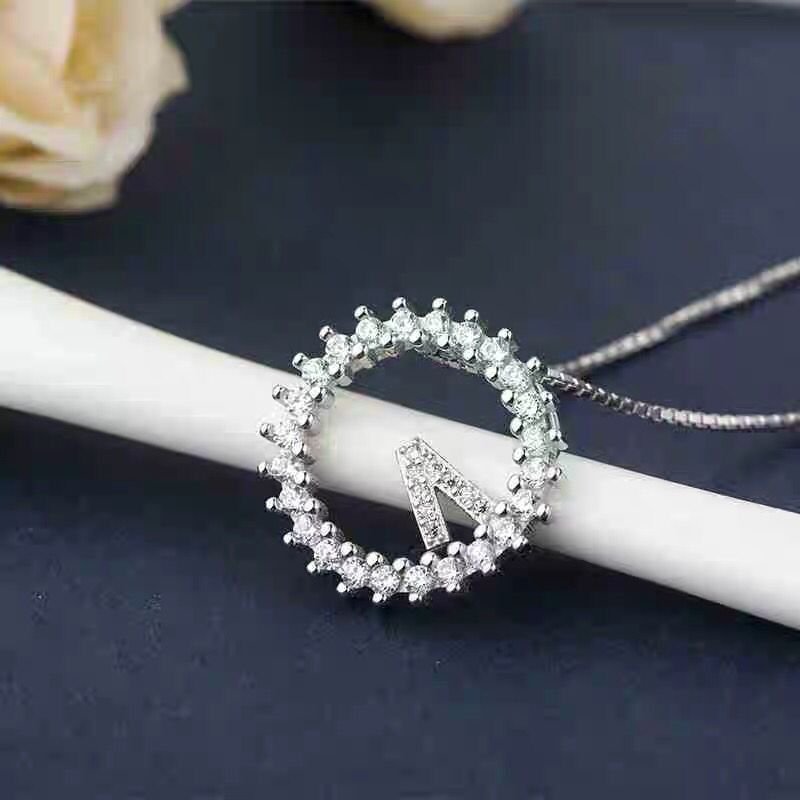 Silver Creative Necklace New Necklace Micro-set Time 520 Pendant Female Style Clavicle Silver Necklace